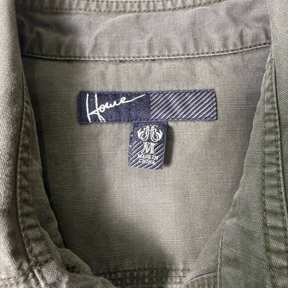 Howe Army Green Embroidered Bikercore Shirt Jacket Size Medium Bakersfield Cali - Picture 8 of 12